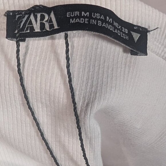 NEW! Zara | Strappy Ribbed Crop Top In White - Picture 5 of 5